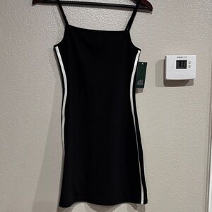 Wild Fable Black Dress with White Stripes